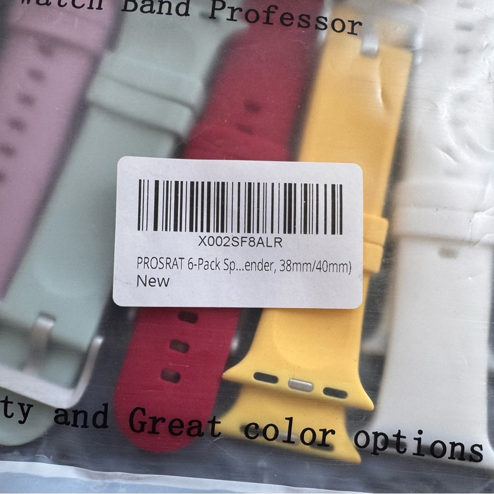 PROSRAT Apple Watch Bands 6 Pack 38mm 40mm Silicone Replacement Straps New - Picture 3 of 4